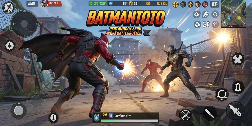 Screenshot gameplay intens di BATMANTOTO yang mendebarkan.