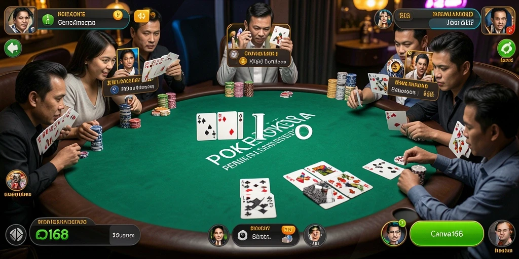 Tampilan gameplay menarik dengan suasana poker yang dinamis.