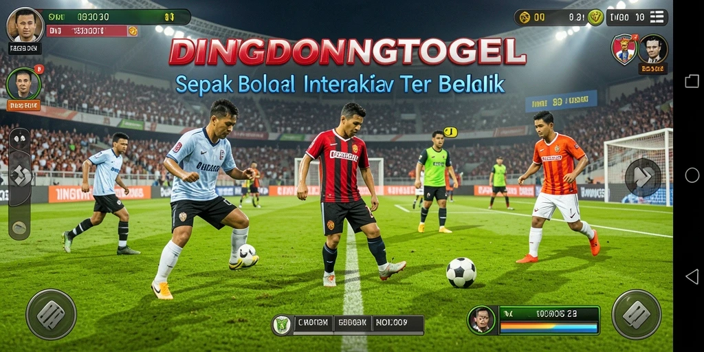 Tampilan menyerupai lapangan sepak bola dengan pemain beraksi.