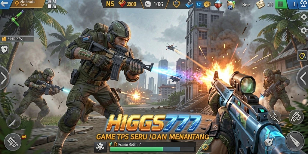 Tampilan seru dari permainan HIGGS777 dengan aksi TPS yang mendebarkan.