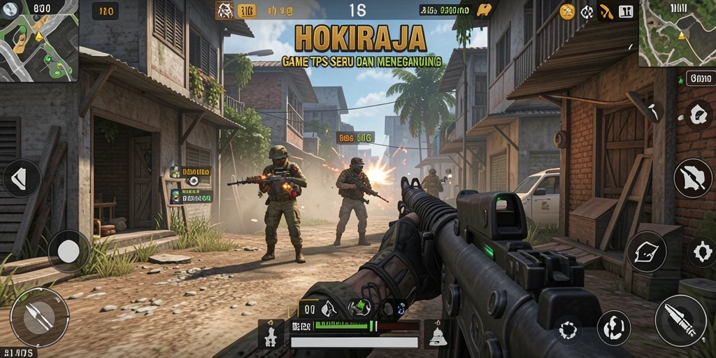 Tampilan utama gameplay HOKIRAJA yang intens dan penuh aksi.