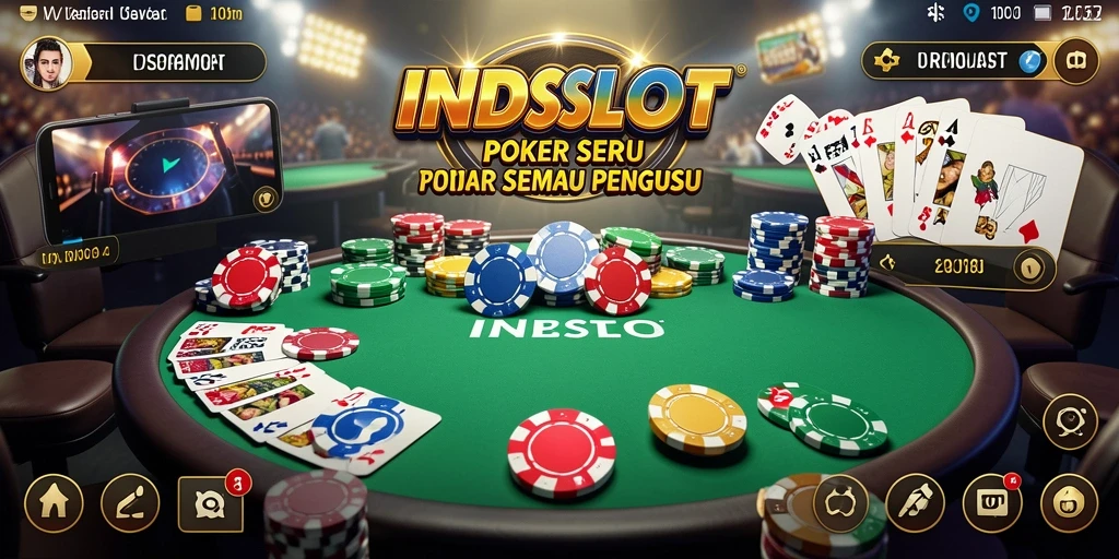 Tampilan gameplay Poker yang memukau dan interaktif di INDSLOT.