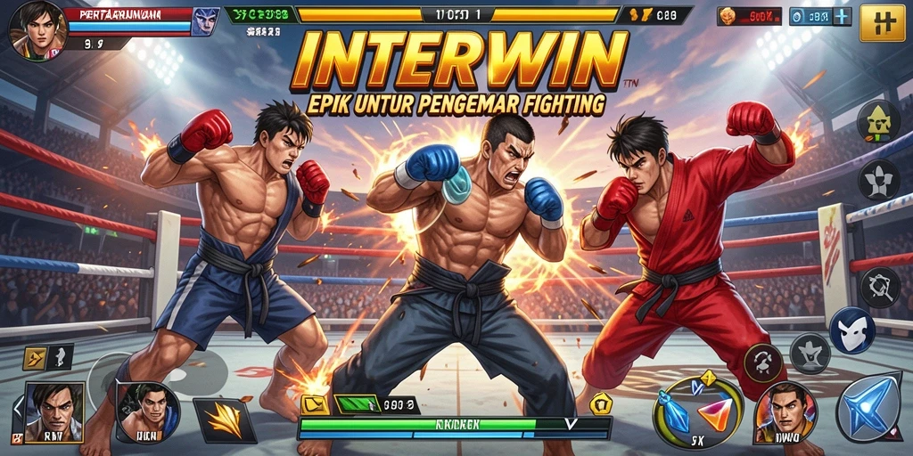 Screenshot INTERWIN menampilkan aksi pertarungan yang seru dan dinamis.