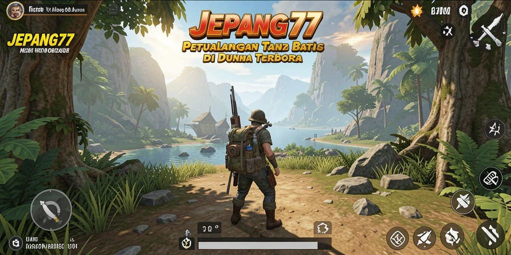 Screenshot gameplay JEPANG77 menampilkan eksplorasi dunia terbuka yang luas.