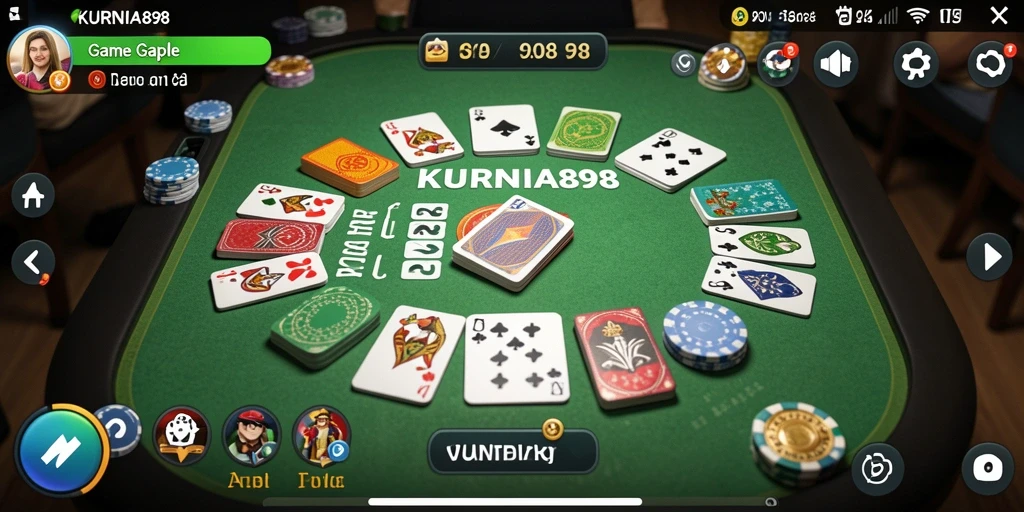 Screenshot gameplay KURNIA898 menampilkan serunya bermain Gaple.