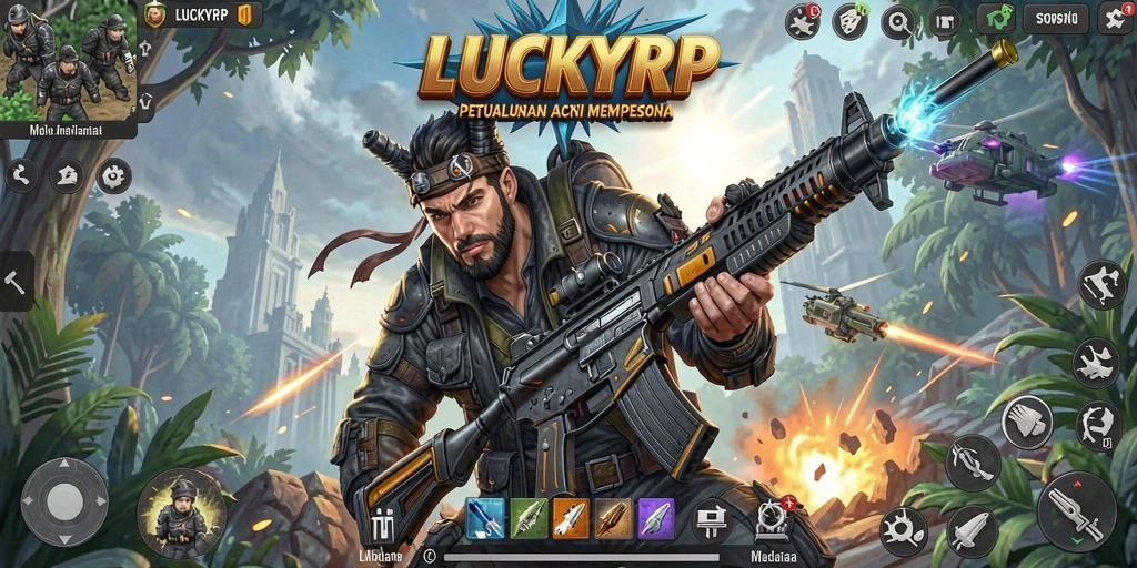 Tampilan gameplay seru di LUCKYRP, aksi penuh adrenalin.