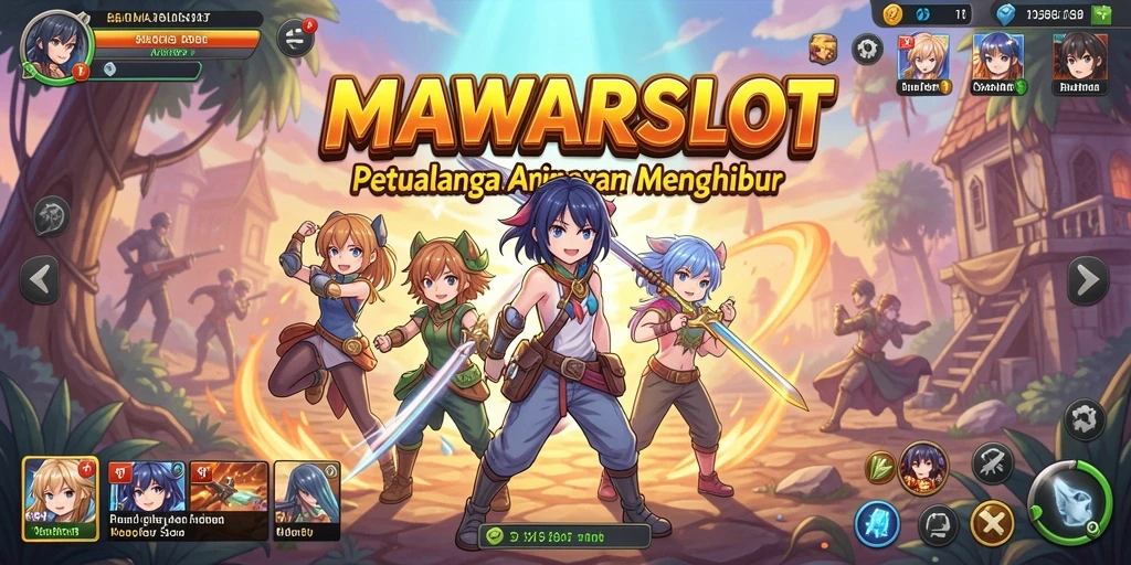 Tampilan gameplay MAWARSLOT yang penuh warna dan seru.