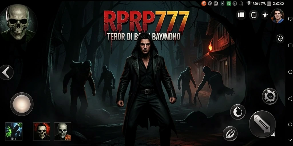 Tampilan gameplay menegangkan dari RPRP777 dengan suasana horror yang mencekam.