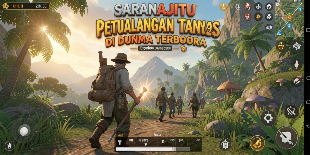 Tangkapan layar gameplay SARANAJITU menampilkan dunia terbuka yang luas dan mendetail.