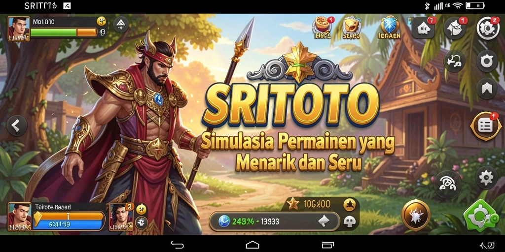 Screenshot utama SRITOTO menunjukkan gameplay dinamis dan interaktif.