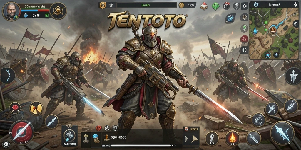 Tangkapan layar menunjukkan aksi pertempuran di TENTOTO.